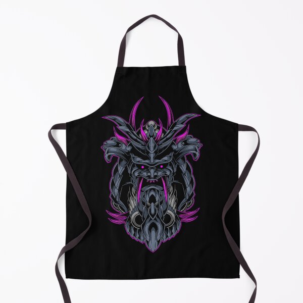 Item preview, Purple Demon Samurai Mask Art - Magenta Horns Warrior Helmet - Dark Fantasy Japanese designed and sold by leen12 Art Designs Prints.