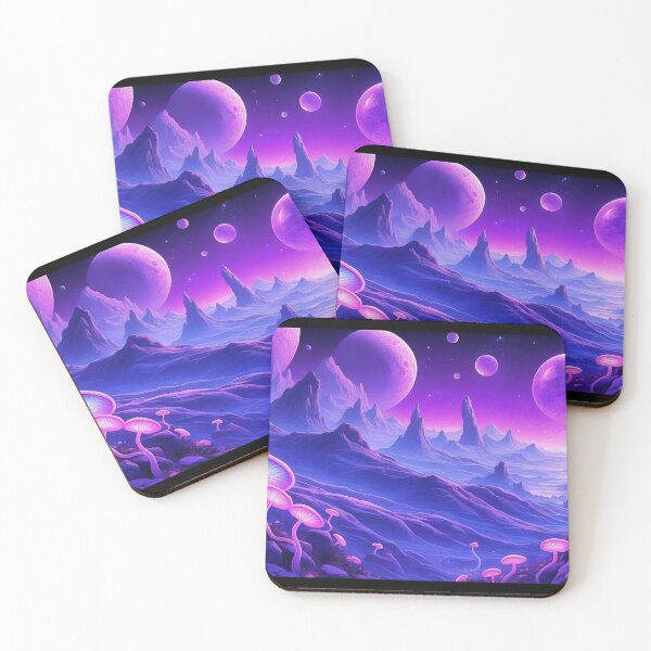 Item preview, Mystic Neon Worlds Beneath Luminous Alien Skies designed and sold by ArtComixHaven.