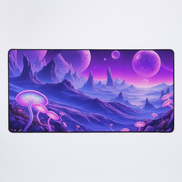 Item preview, Mystic Neon Worlds Beneath Luminous Alien Skies designed and sold by ArtComixHaven.
