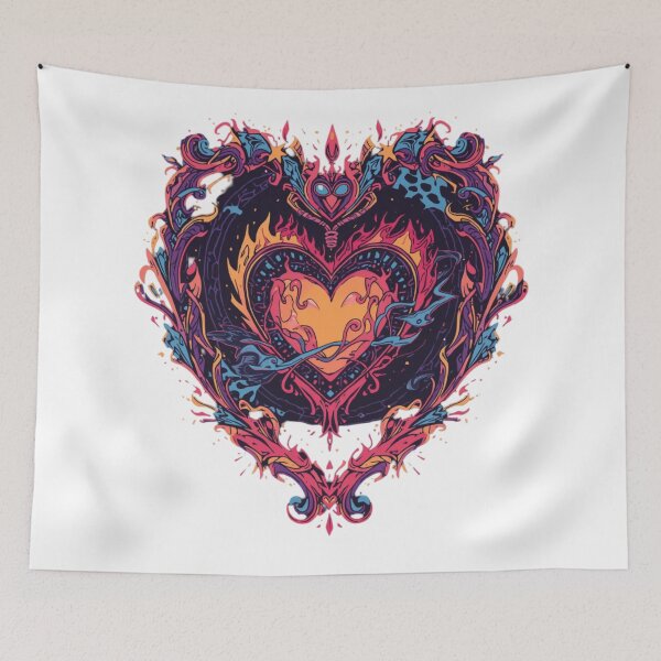 Item preview, Flaming Heart Raven Tee | Gothic Skull Love Shirt designed and sold by YASboutik.