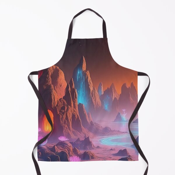 Item preview, Luminous Alien Landscape Under Twin Moons Glow designed and sold by ArtComixHaven.