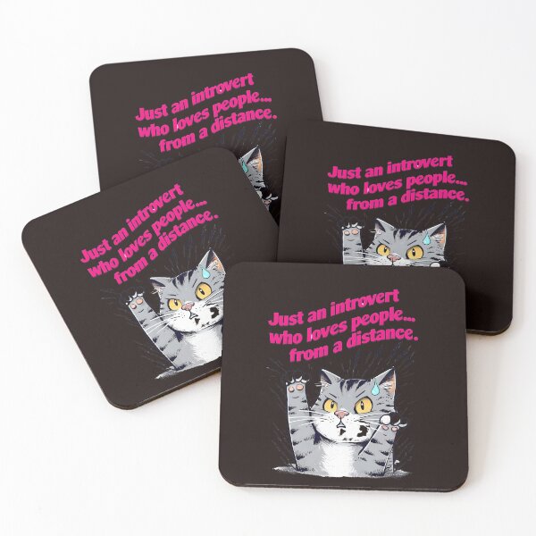 Item preview, Funny Introvert Cat Quote – “Loves People From a Distance” Cartoon Design designed and sold by WHDProduction45.