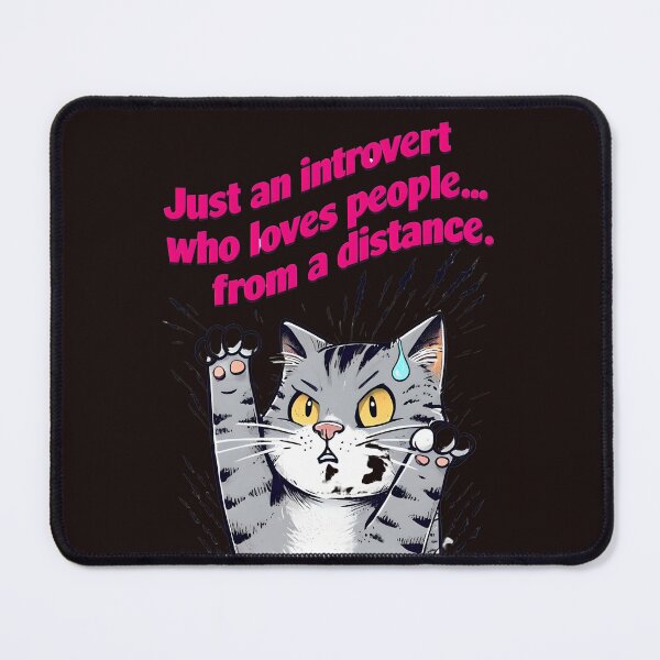 Item preview, Funny Introvert Cat Quote – “Loves People From a Distance” Cartoon Design designed and sold by WHDProduction45.