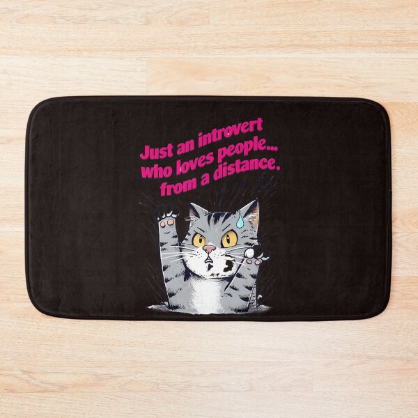 Item preview, Funny Introvert Cat Quote – “Loves People From a Distance” Cartoon Design designed and sold by WHDProduction45.