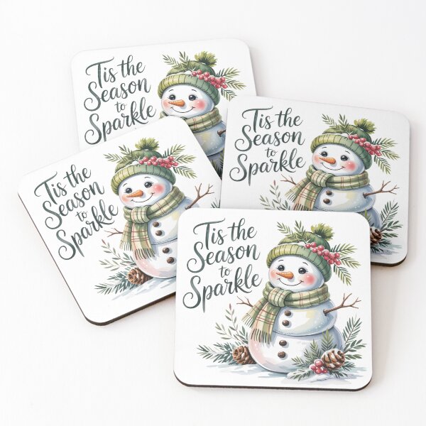 Item preview, Tis the Season to Sparkle Snowman – Vintage Watercolor Christmas Art, Cozy Winter Holiday PNG, Transparent Background, Festive Snowman Clipart T-Shirt  designed and sold by podlook.