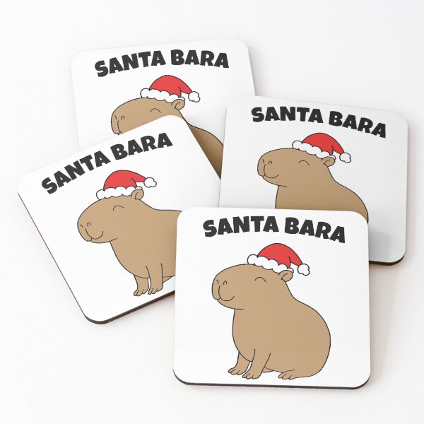 Item preview, Smiling Santabara – Cartoon Capybara in Santa Hat designed and sold by EmeraldeaArt.