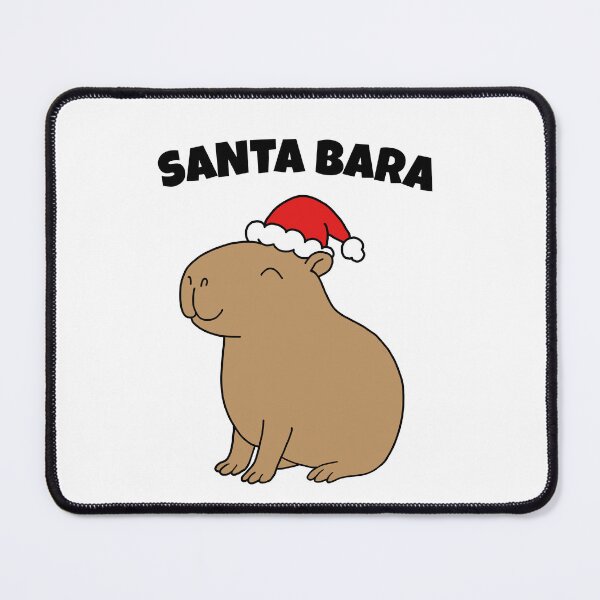 Item preview, Smiling Santabara – Cartoon Capybara in Santa Hat designed and sold by EmeraldeaArt.