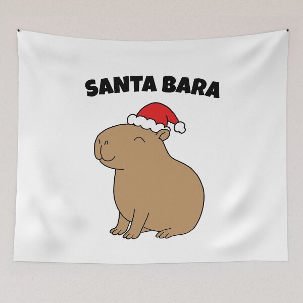Item preview, Smiling Santabara – Cartoon Capybara in Santa Hat designed and sold by EmeraldeaArt.