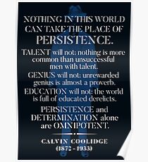 Póster Calvin Coolidge 'persistencia' cita
