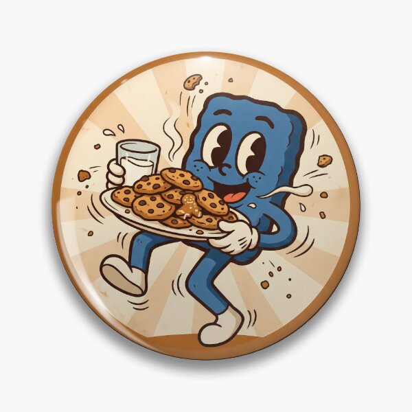 Item preview, Official Cookie Inspector - Cute Vintage Blue Monster Badge designed and sold by BambaKchula.