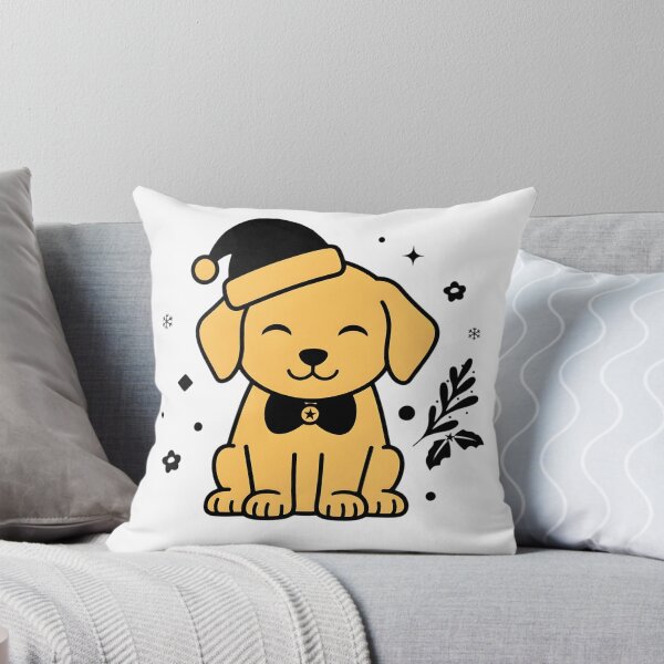 Item preview, Cute Christmas Dog in Santa Hat Classic T-Shirt,,Kawaii Holiday Puppy with Bow Tie Tee designed and sold by PrintMod.