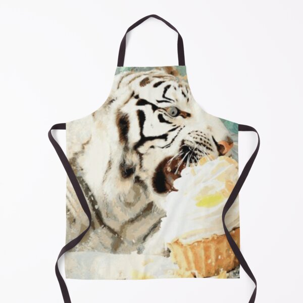 Item preview, White Tiger & Dessert Bite – Artistic Illustration designed and sold by TreatLLC.