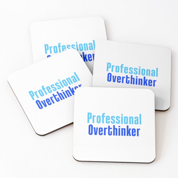 Item preview, Professional Overthinker in Blue Funny Typography  designed and sold by Memes N Lore .