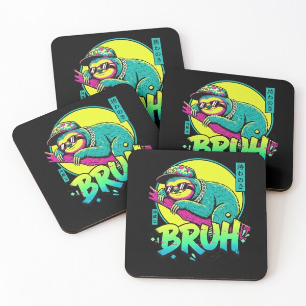 Item preview, Neon cartoon sloth shirt Graphic Meme Bruh T-Shirt, vaporwave aesthetic gift, glitch style graphic tee designed and sold by Kukiishop.