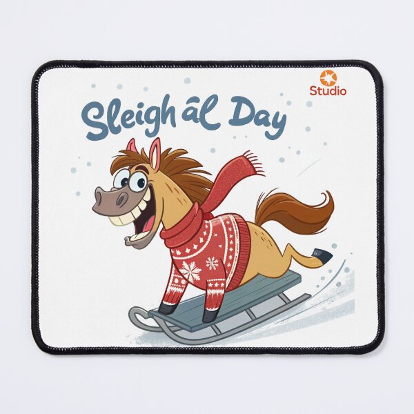 Item preview, Sleigh All Day Horse | Funny Christmas 2026 Illustration by Vivo Studio designed and sold by VivoStudio.