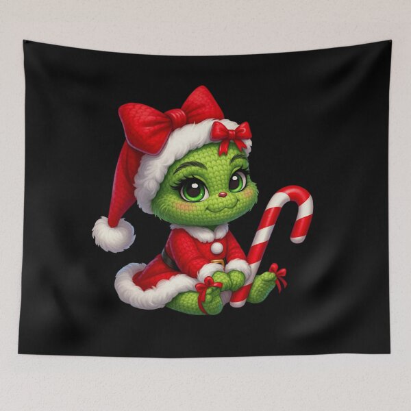 Item preview, Crocheted Baby Grinch Girl: Mrs. Claus Dress and Giant Bow designed and sold by Polarisofficial.