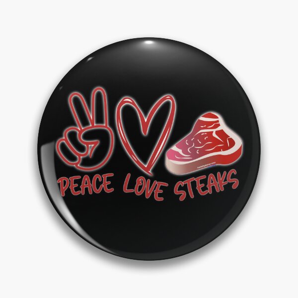 Item preview, Peace Love Steaks | Meat Lovers | Meat Eaters | Carnivore Diet | Hippie Style Graphic designed and sold by Made by Tamar.