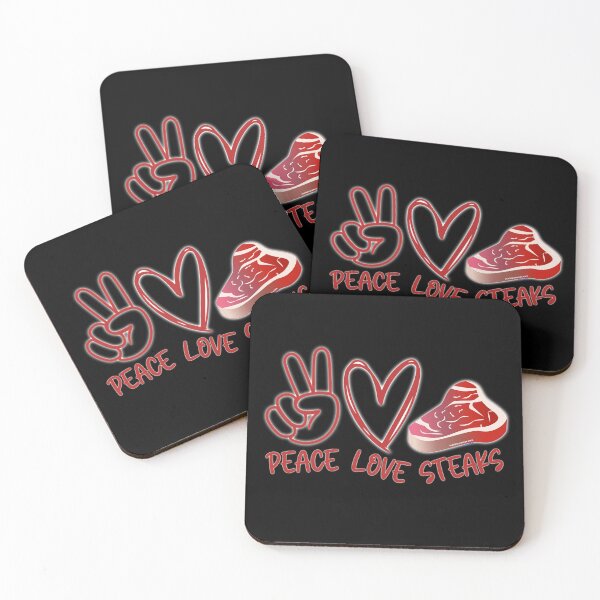 Item preview, Peace Love Steaks | Meat Lovers | Meat Eaters | Carnivore Diet | Hippie Style Graphic designed and sold by Made by Tamar.