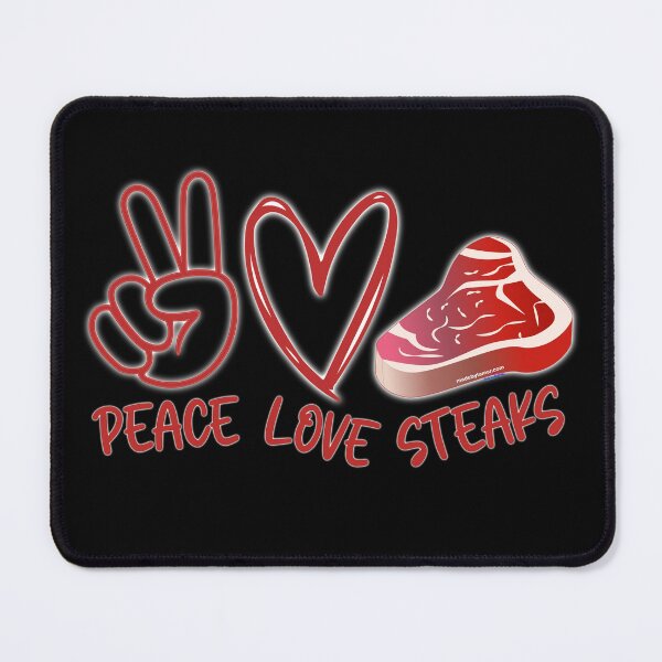 Item preview, Peace Love Steaks | Meat Lovers | Meat Eaters | Carnivore Diet | Hippie Style Graphic designed and sold by Made by Tamar.