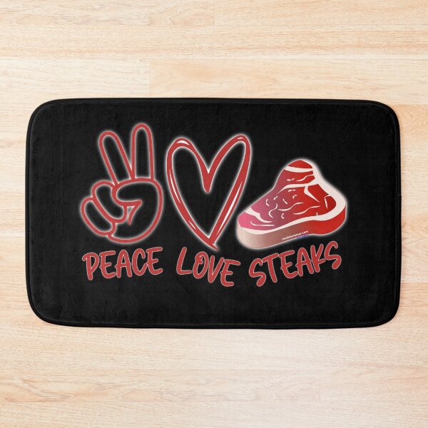 Item preview, Peace Love Steaks | Meat Lovers | Meat Eaters | Carnivore Diet | Hippie Style Graphic designed and sold by Made by Tamar.