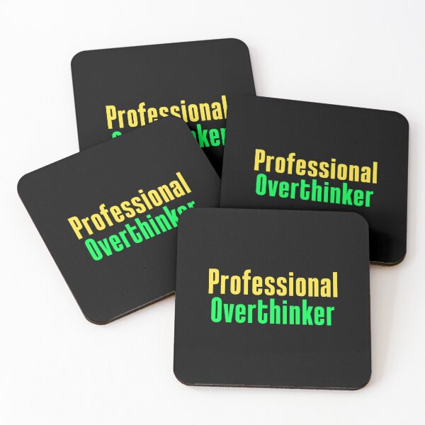 Item preview, Professional Overthinker in Yellow and Green Funny Typography  designed and sold by Memes N Lore .