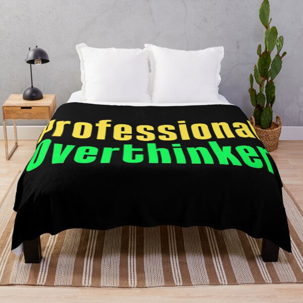 Item preview, Professional Overthinker in Yellow and Green Funny Typography designed and sold by Memes N Lore .