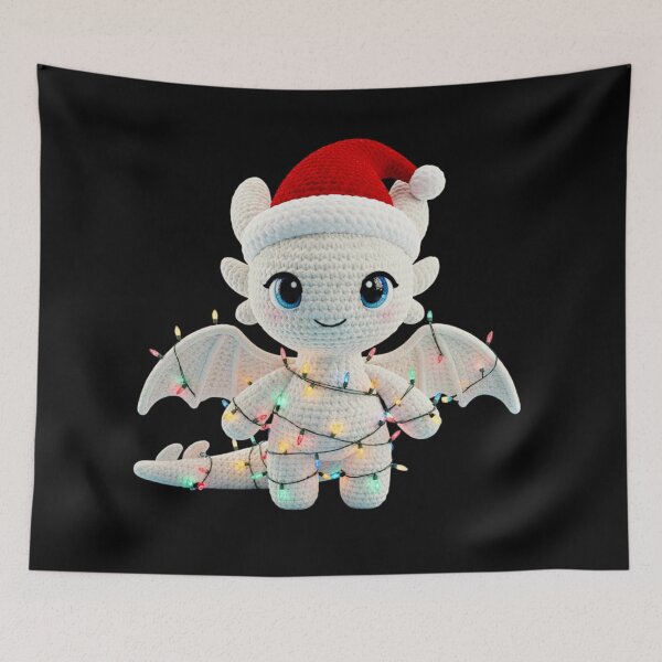 Item preview, Light Fury Crochet: Baby Christmas Dragon Wrapped in Lights designed and sold by Polarisofficial.