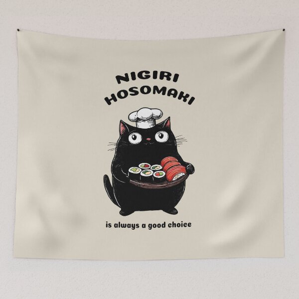 Item preview, Kawaii Chef Cat, Sushi Nigiri And Hosomaki designed and sold by OrenjiArtShop.