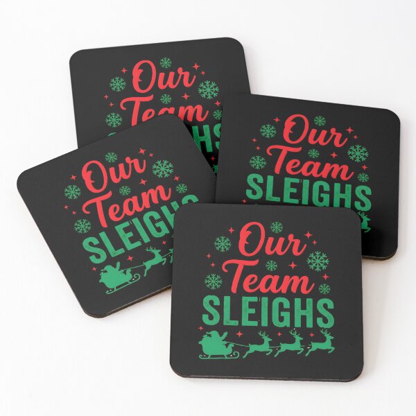 Item preview, Our Team Sleighs, funny office Christmas team gift, festive workplace holiday humor graphic tee designed and sold by saloui.