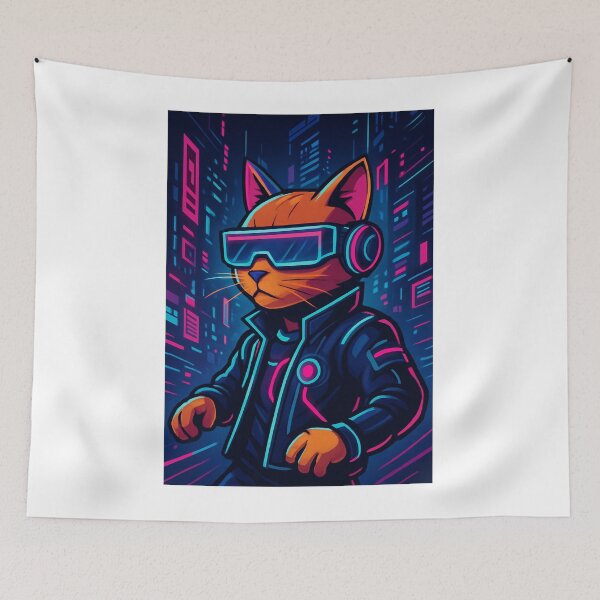 Item preview, Neon Cat VR Cyberpunk designed and sold by Krfto.
