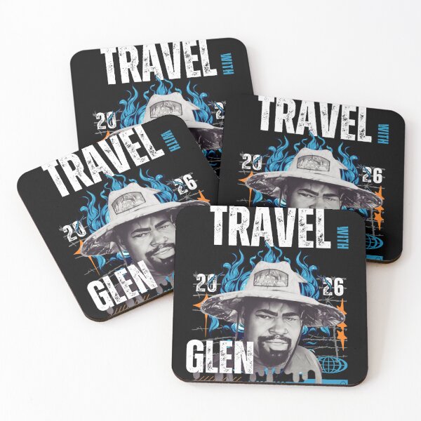 Item preview, Travel With Glen V3 Blue bk-bg – Signature Travel Portrait Art | Adventure, Explorer & World Traveler Design designed and sold by buycostarica.