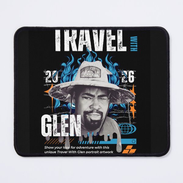 Item preview, Travel With Glen V3 Blue bk-bg – Signature Travel Portrait Art | Adventure, Explorer & World Traveler Design designed and sold by buycostarica.