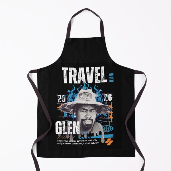 Item preview, Travel With Glen V3 Blue bk-bg – Signature Travel Portrait Art | Adventure, Explorer & World Traveler Design designed and sold by buycostarica.