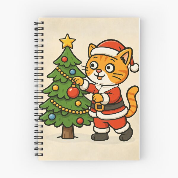 Item preview, Santa Сat   near the Christmas tree - Vintage -Style New Year card designed and sold by Felia001.