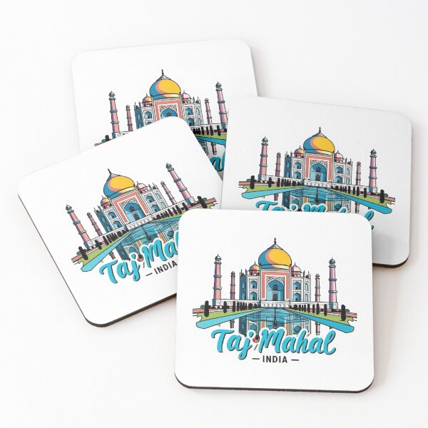 Item preview, Taj Mahal India Retro Travel Sticker | Vintage World Landmark Illustration designed and sold by KiValuate.