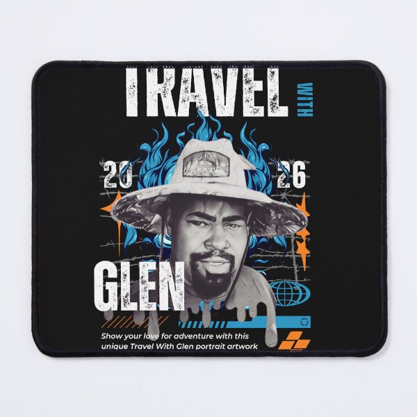 Item preview, Travel With Glen V3 Blue trn-bg – Signature Travel Portrait Art | Adventure, Explorer & World Traveler Design designed and sold by buycostarica.