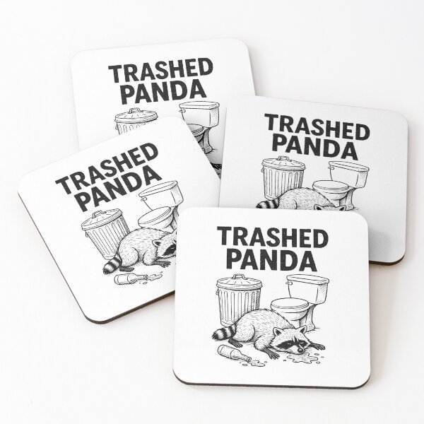Item preview, Cool Raccoon Joke Shirt Trashed Panda, silly drunk animal humor gift, party night graphic tee designed and sold by saloui.