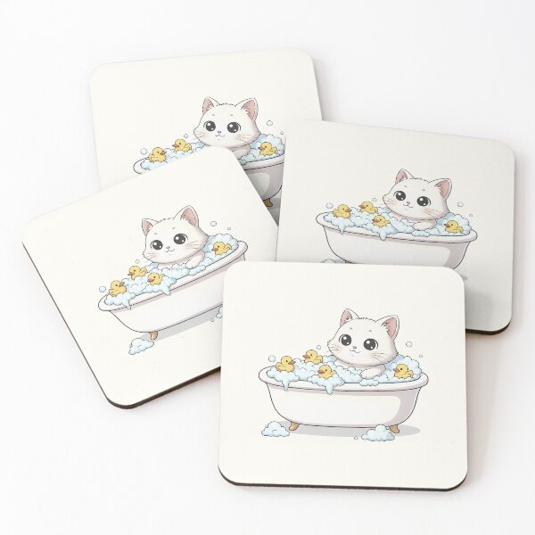 Item preview, Bathtub Cat With Rubber Ducks designed and sold by HoopeStylee.