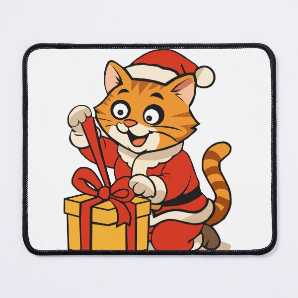 Item preview, Santa Cat with Gift  - FELIA Holiday  Print designed and sold by Felia001.