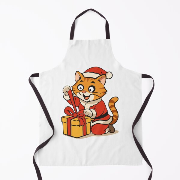Item preview, Santa Cat with Gift - FELIA Holiday Print designed and sold by Felia001.
