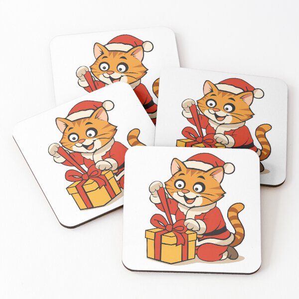 Item preview, Santa Cat with Gift  - FELIA Holiday  Print designed and sold by Felia001.