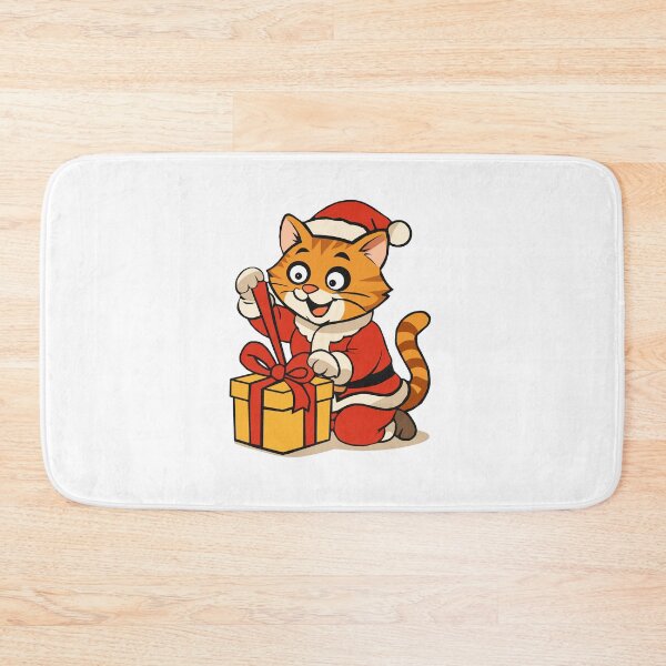 Item preview, Santa Cat with Gift  - FELIA Holiday  Print designed and sold by Felia001.