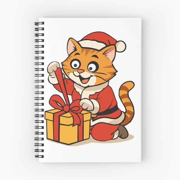 Item preview, Santa Cat with Gift  - FELIA Holiday  Print designed and sold by Felia001.
