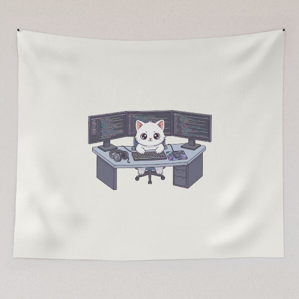 Item preview, Cute Programmer Cat designed and sold by HoopeStylee.