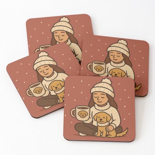 Item preview, Cozy Hot Cocoa Dogmom – Winter Snuggle Scene with Puppy designed and sold by dogmomtees.