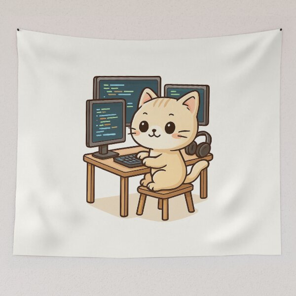 Item preview, Cute Programmer Cat designed and sold by HoopeStylee.