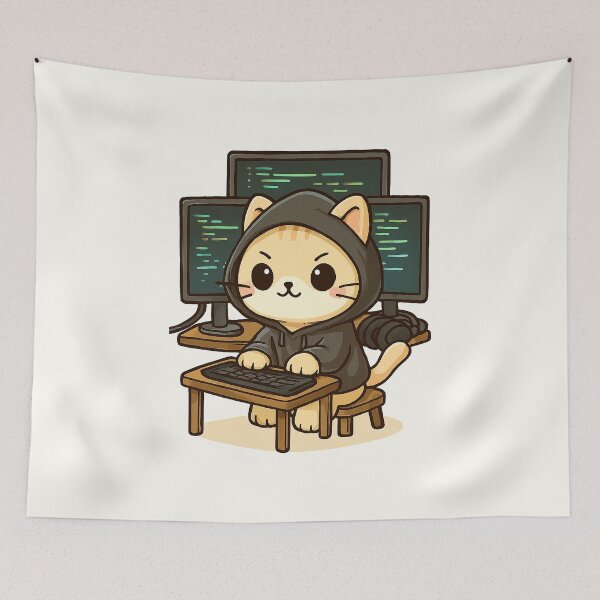 Item preview, Adorable Hacker Cat designed and sold by HoopeStylee.
