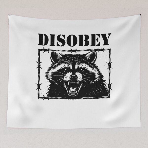 Item preview, Disobey Raccoon – Anarchy Trash Panda Rebel - Do Not Comply designed and sold by gunaone-design.