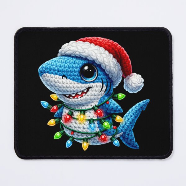Item preview, Crochet Baby Shark: Adorably Festive and Wrapped in Lights designed and sold by Polarisofficial.