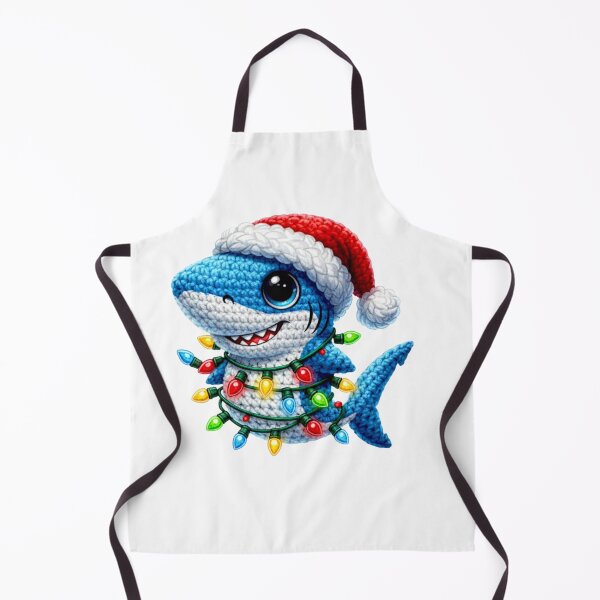 Item preview, Crochet Baby Shark: Adorably Festive and Wrapped in Lights designed and sold by Polarisofficial.